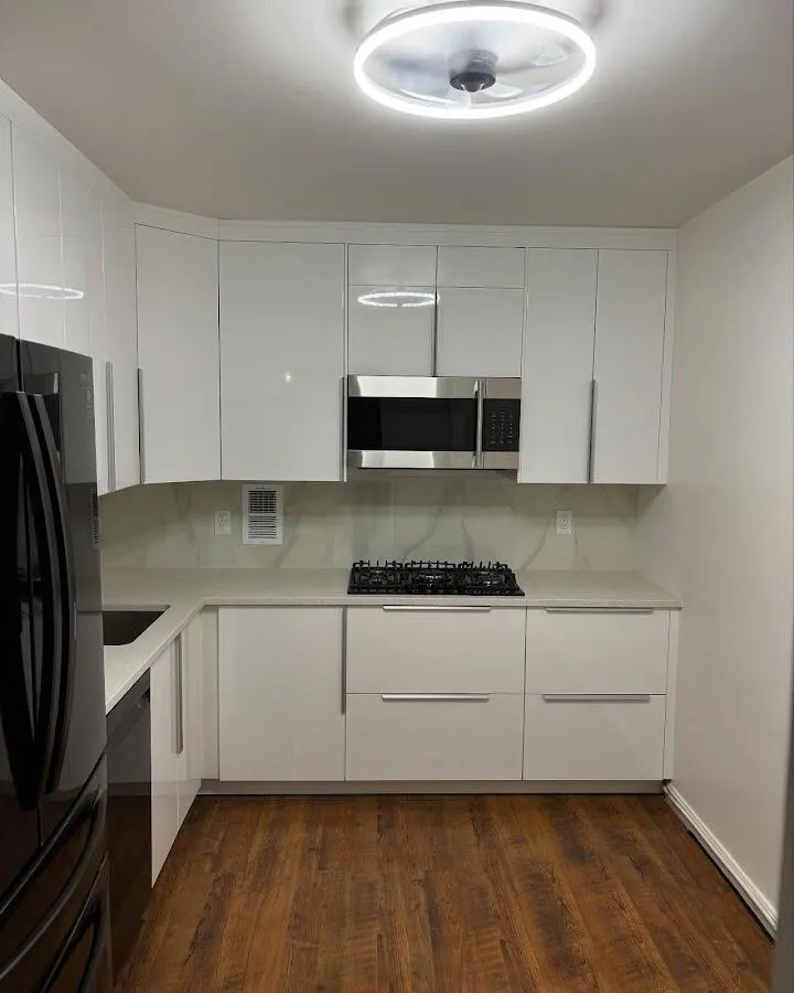 Renovated kitchen with quartz countertops in Evanston